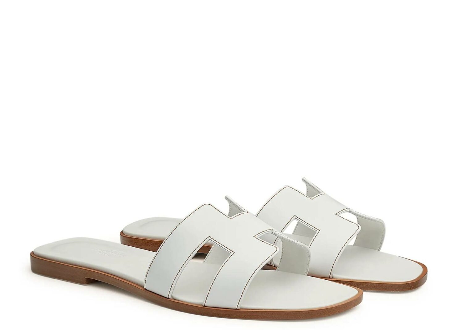 hermes oran sandal blanc box calfskin leather