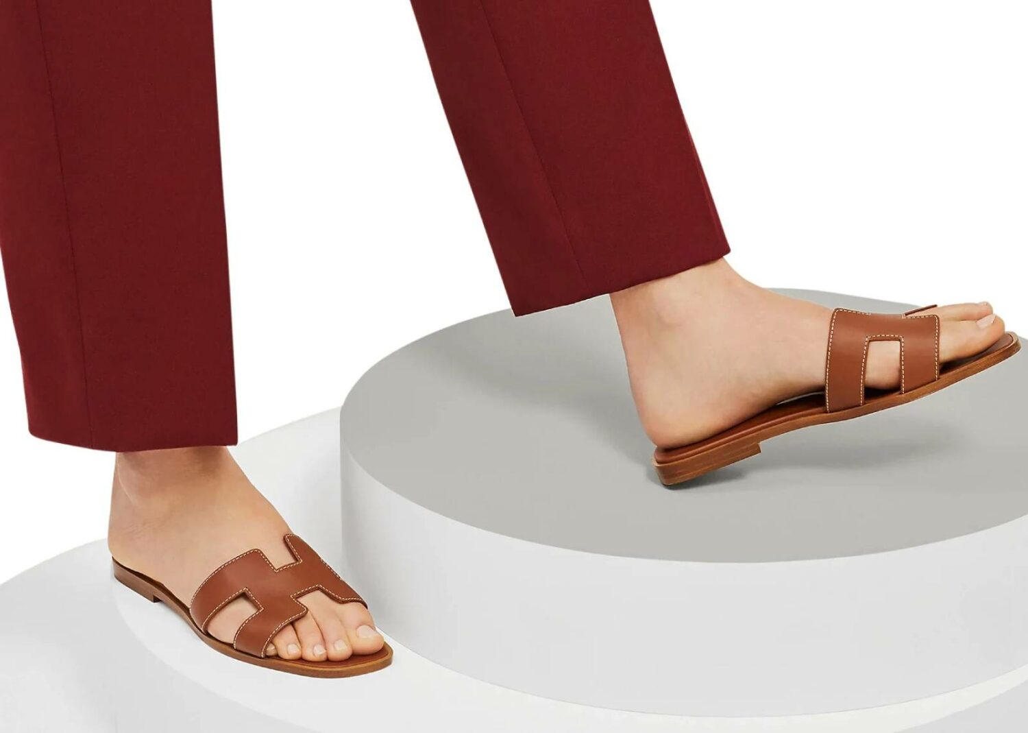 hermes oran sandal gold box calfskin leather