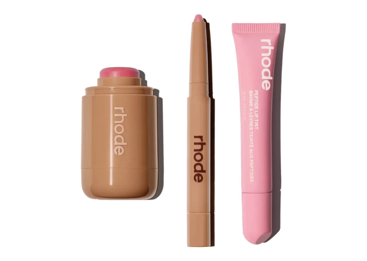 rhode the pink edit blush lip trio