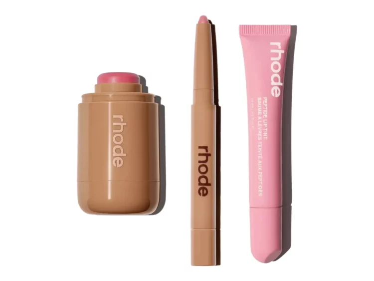 rhode the pink edit blush lip trio