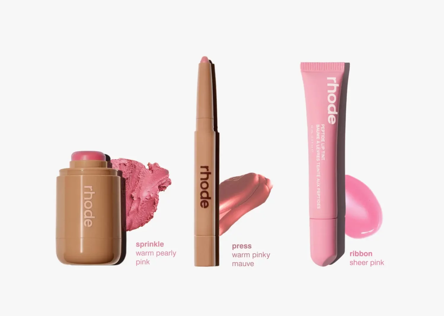 rhode the pink edit blush lip trio