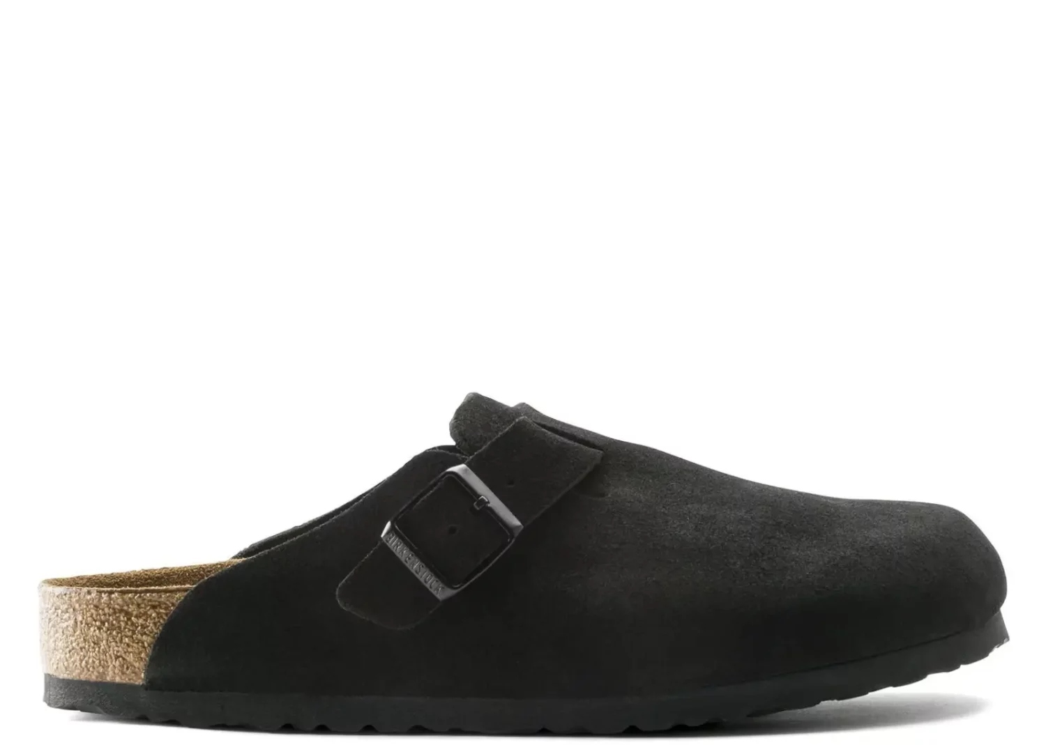 birkenstock boston soft footbed suede black