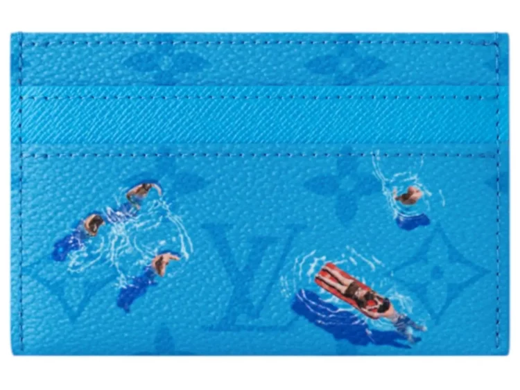 louis vuitton pool double card case blue lagoon