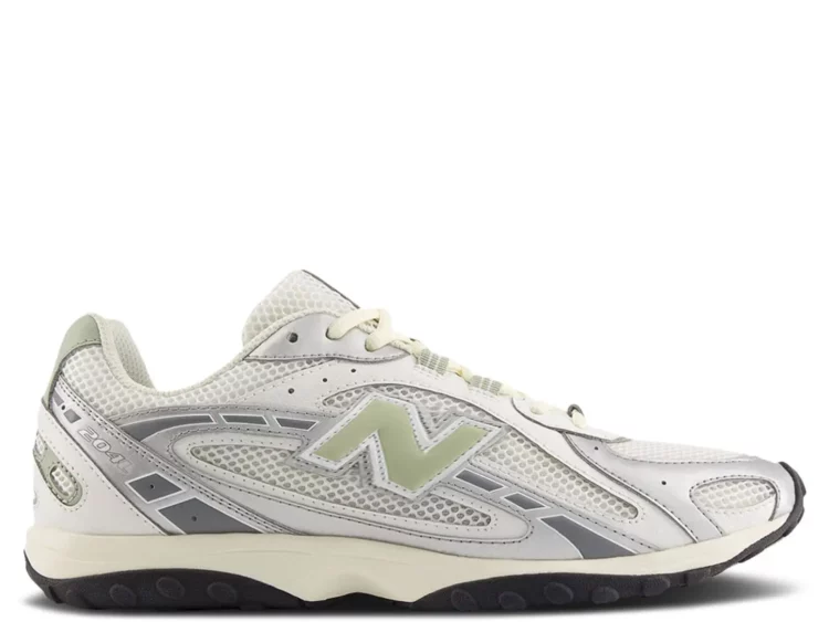 new balance 204l silver metallic sage green