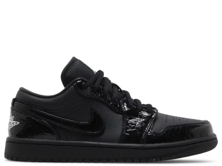nike air jordan 1 low se patent elephant black (w)