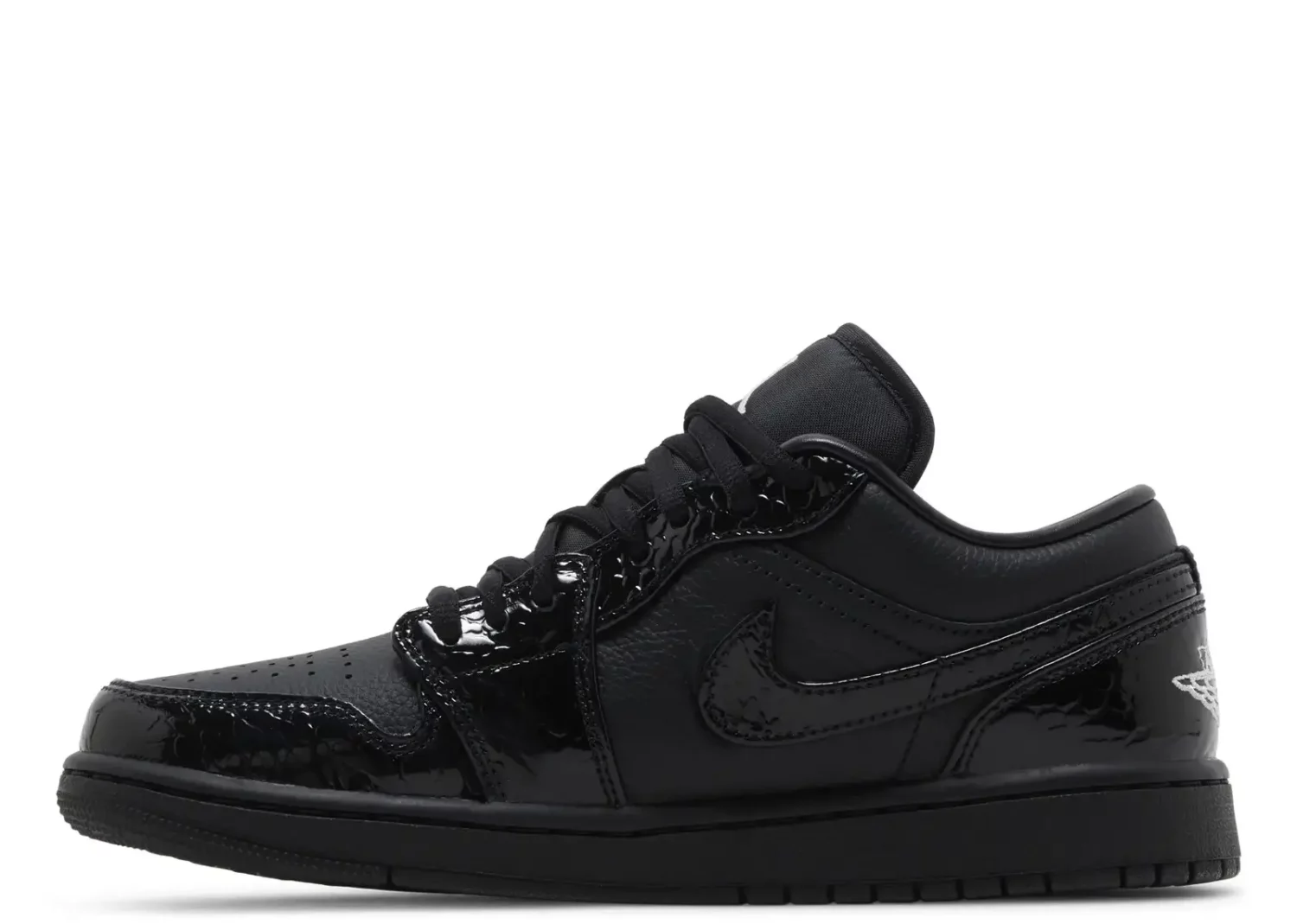 nike air jordan 1 low se patent elephant black w5