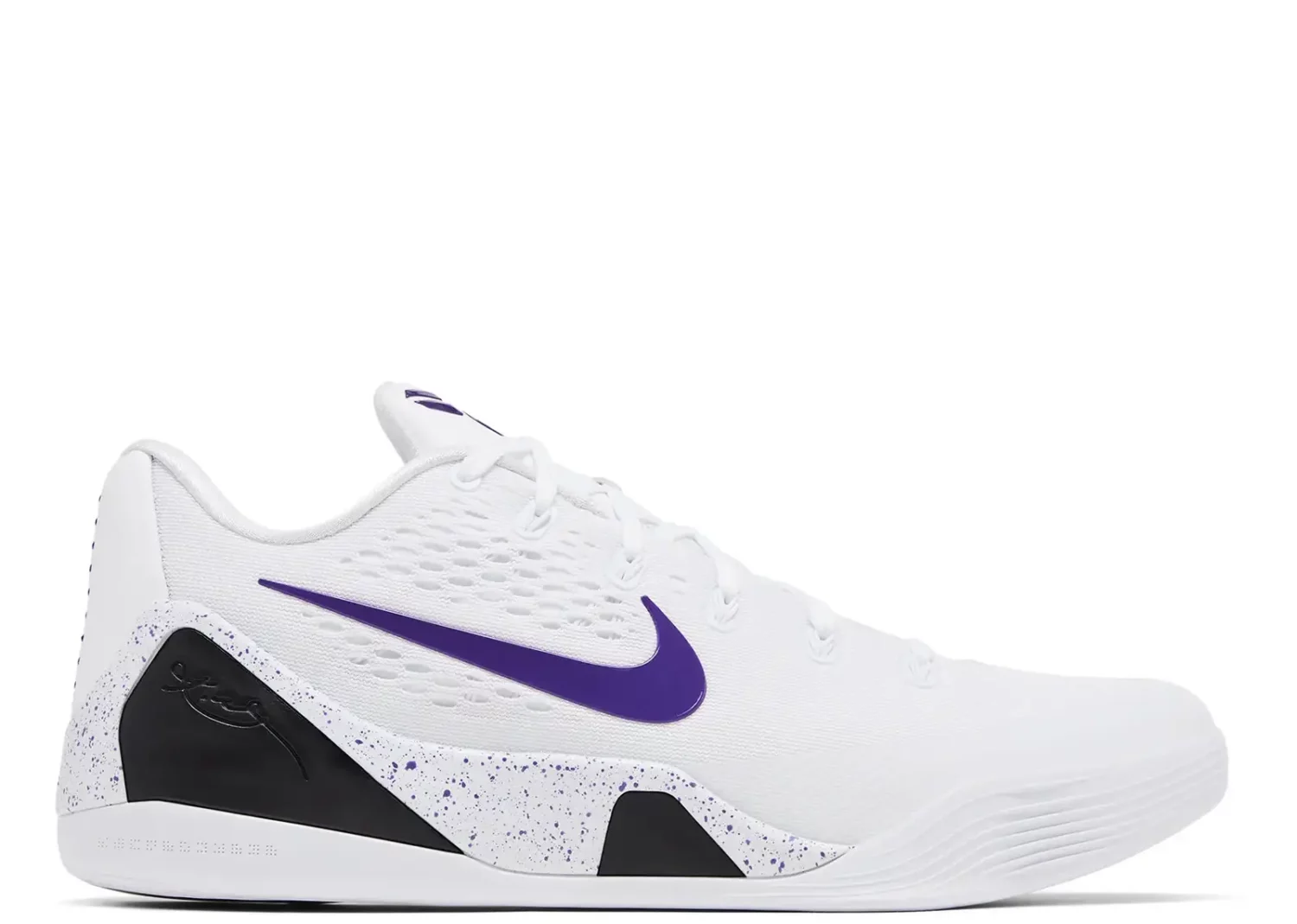 nike kobe 9 elite low em protro white court purple