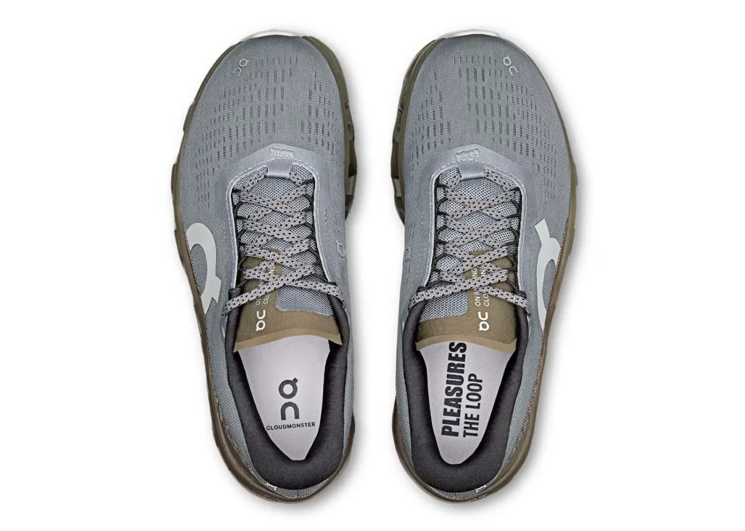 on running cloudmonster 2 pleasures x the loop mist olive5