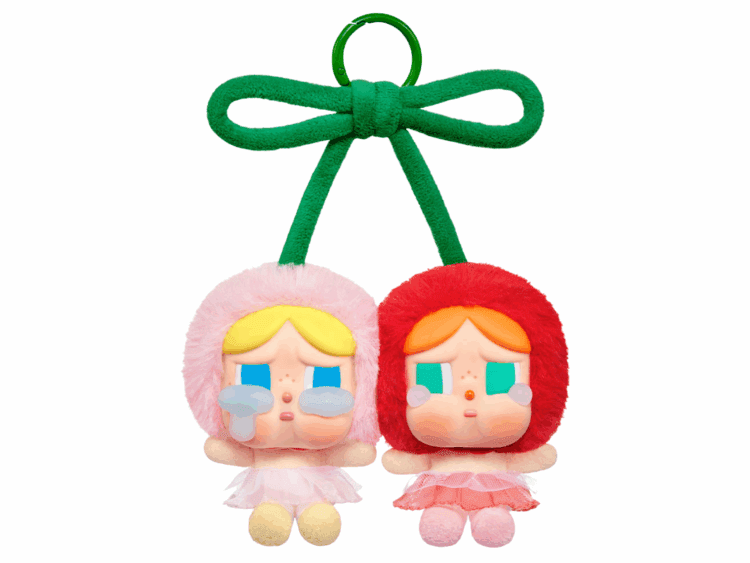 pop mart crybaby crying for love series (love you cherry much) vinyl plush hanging card