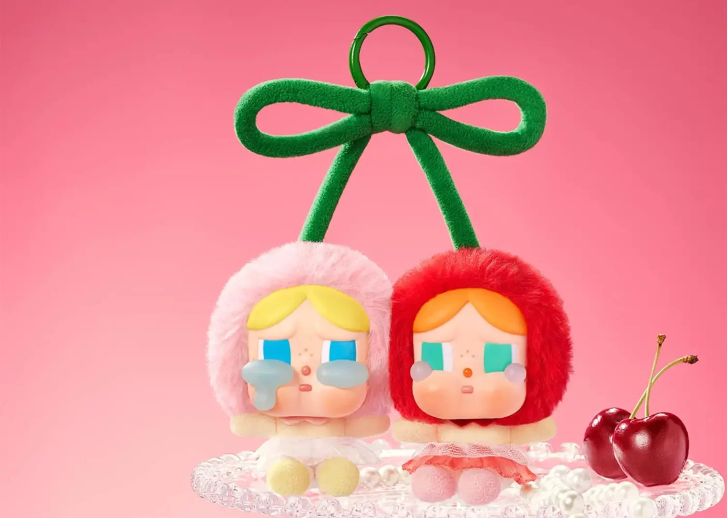 pop mart crybaby crying for love series love you cherry much vinyl plush hanging card3