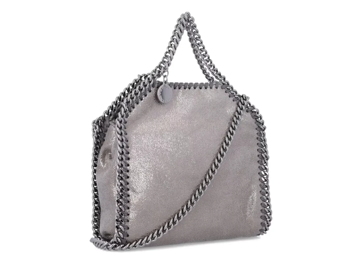 stella mccartney falabella tiny tote bag silver tone grey3