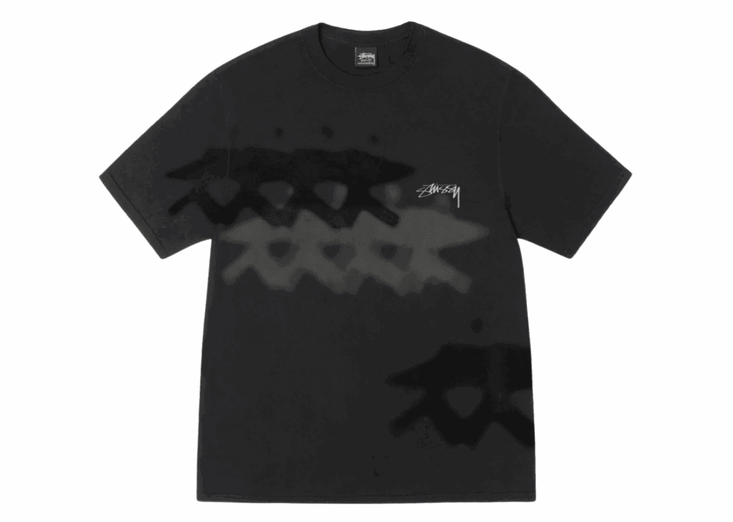 stussy low tide tee pigment dyed black