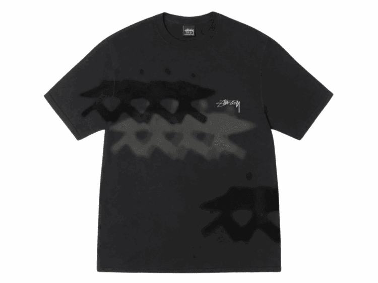 stussy low tide tee pigment dyed black