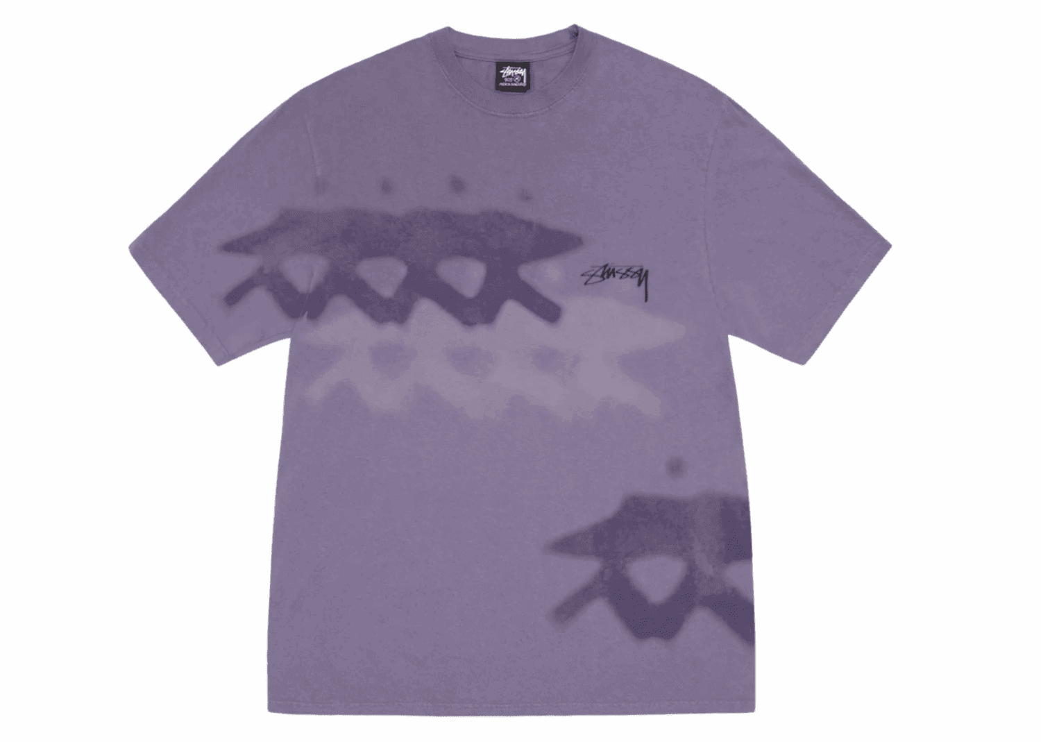 stussy low tide tee pigment dyed grape