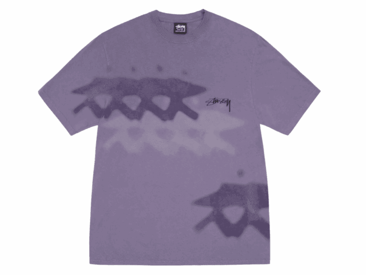 stussy low tide tee pigment dyed grape