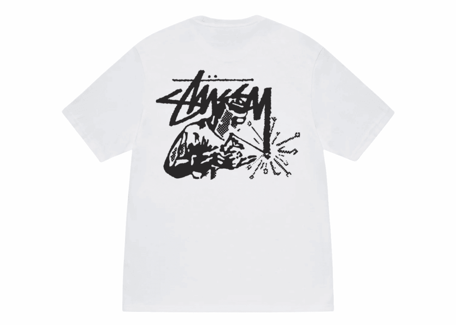 stussy welder tee white