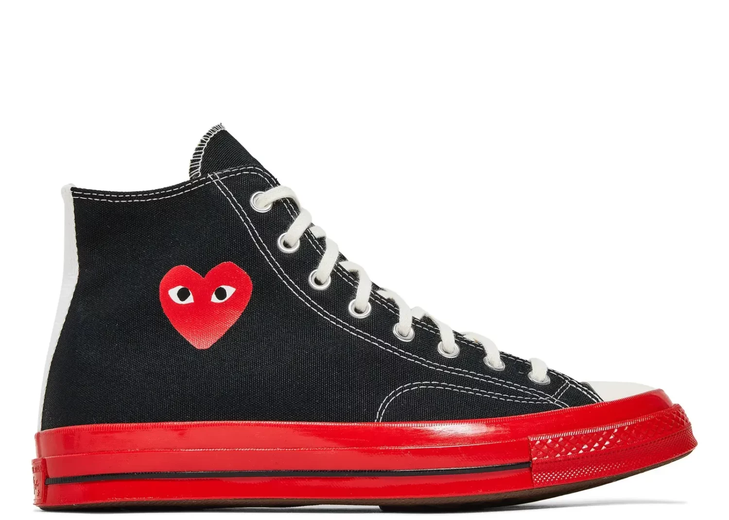 converse chuck taylor all star 70 hi comme des garcons play black red midsole