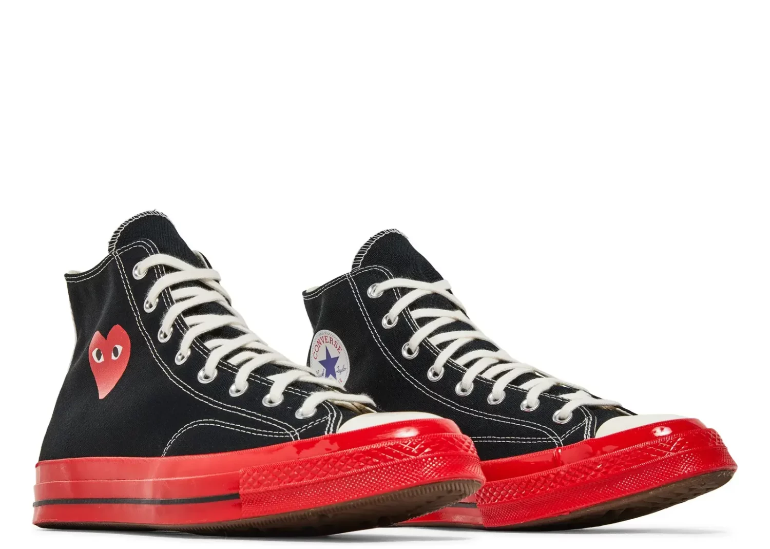 converse chuck taylor all star 70 hi comme des garcons play black red midsole2