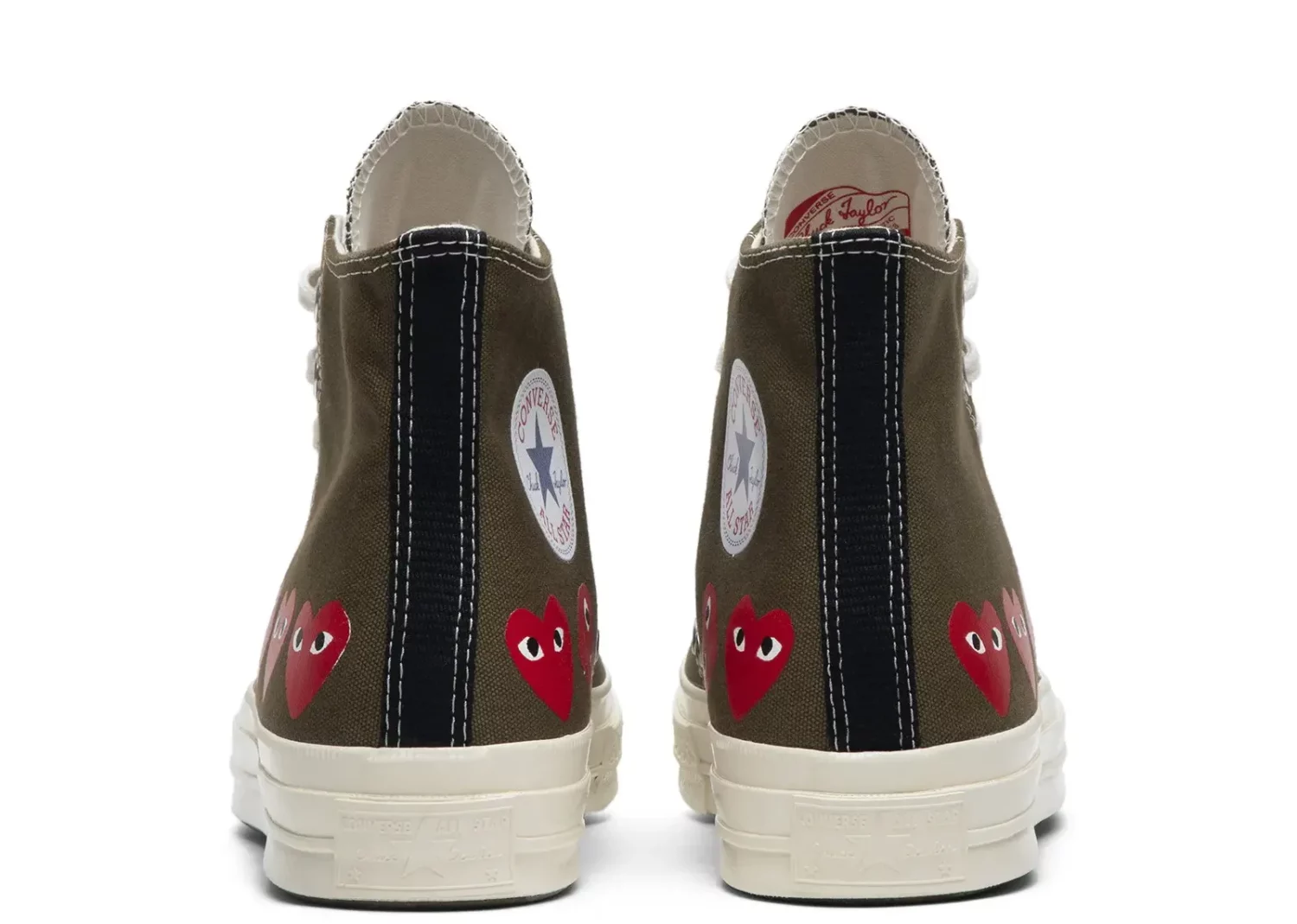 converse chuck taylor all star 70 hi comme des garcons play multi heart green3
