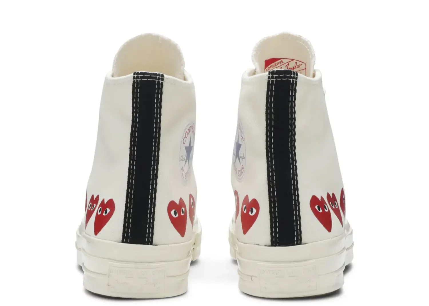 converse chuck taylor all star 70 hi comme des garcons play multi heart white2