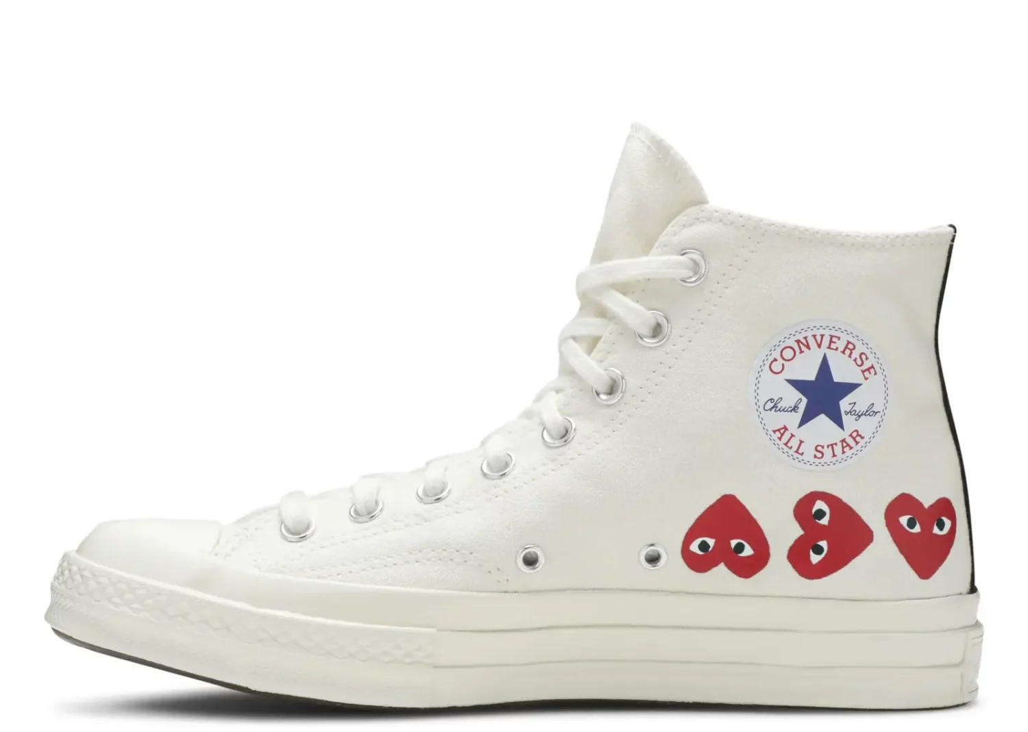 converse chuck taylor all star 70 hi comme des garcons play multi heart white4