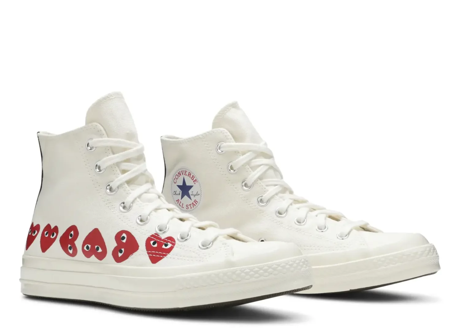 converse chuck taylor all star 70 hi comme des garcons play multi heart white5