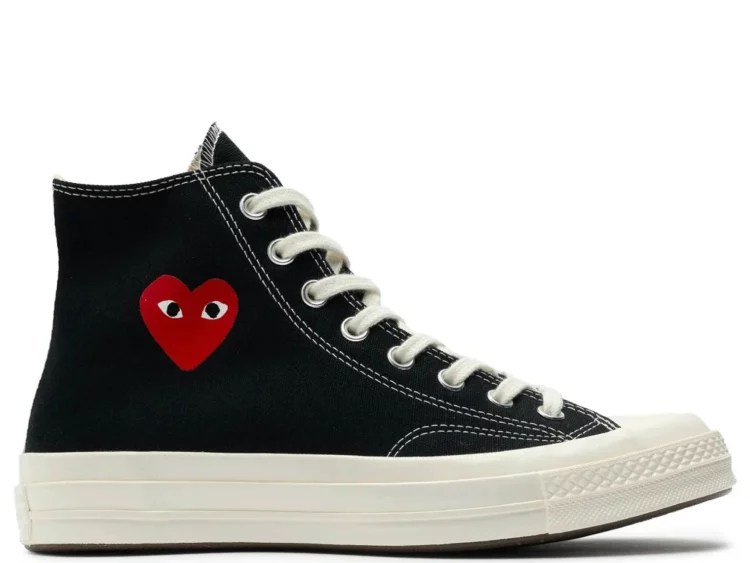 converse chuck taylor all star 70 hi comme des garcons play single heart black