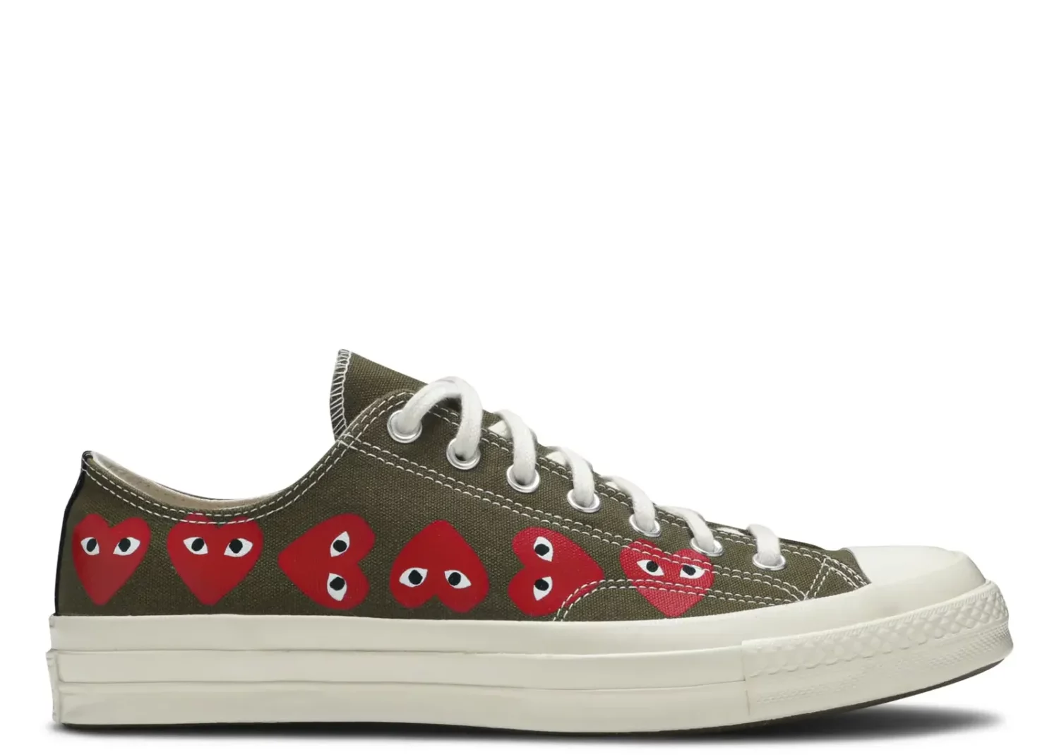 converse chuck taylor all star 70 ox comme des garcons multi heart green