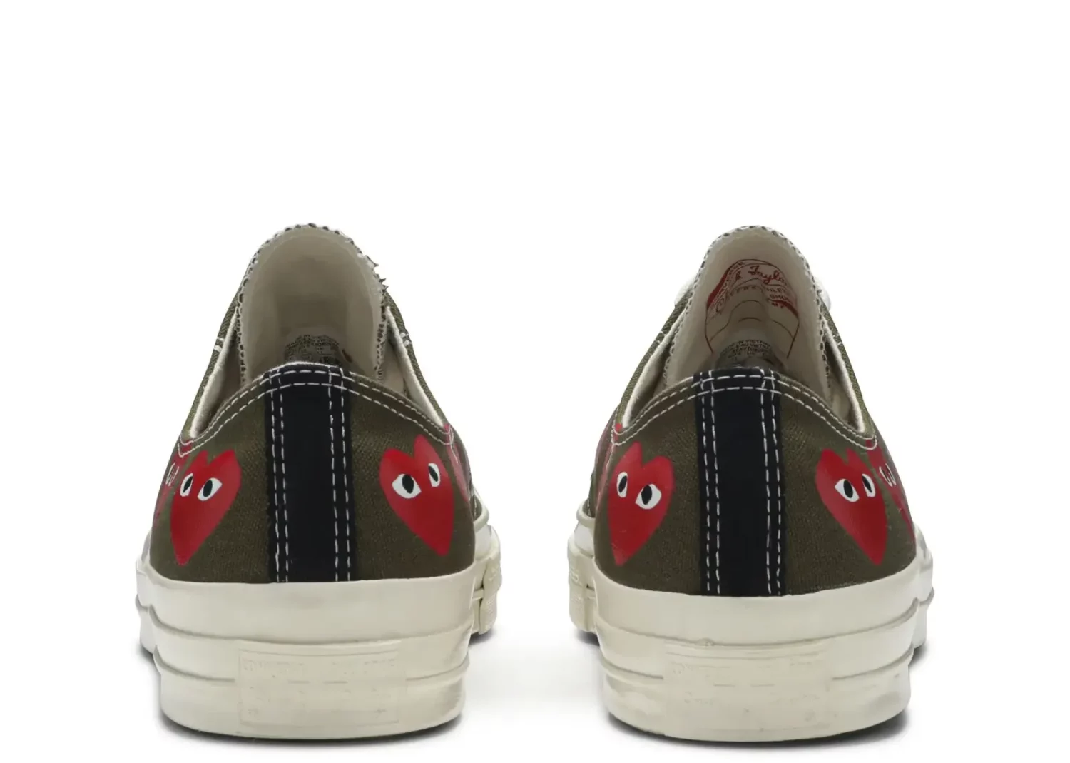 converse chuck taylor all star 70 ox comme des garcons multi heart green3