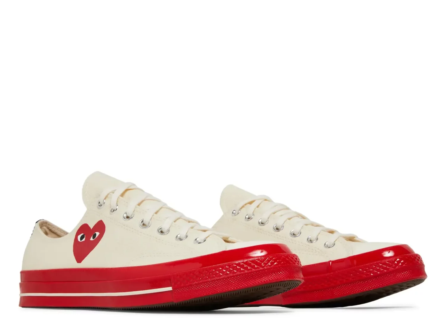 converse chuck taylor all star 70 ox comme des garcons play egret red midsole2