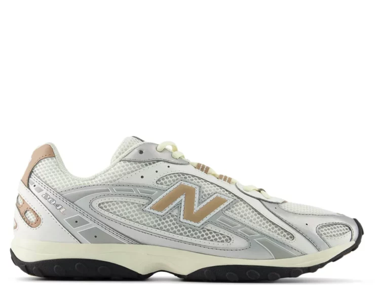 new balance 204l silver metallic flat taupe